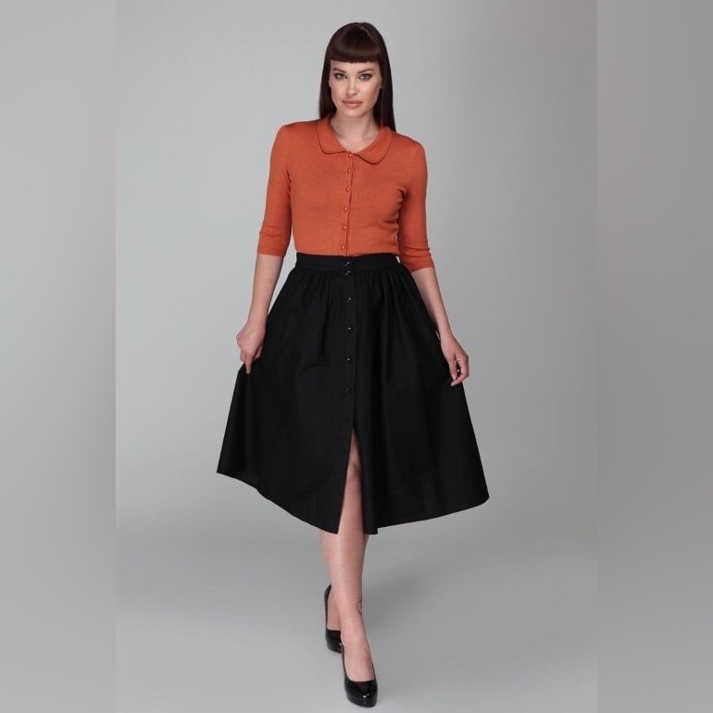 Collectif London Black Mariana Swing Skirt NWT